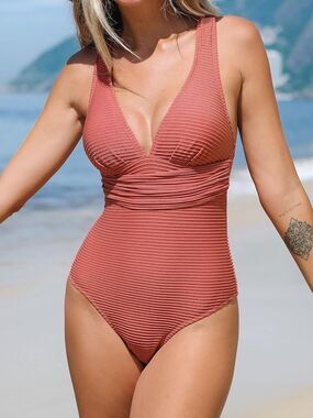 Cupshe Dazzing Stripes Wrap Back One Piece Swimsuit Sise Medium